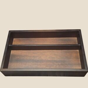 Vintage Divided Box Shelf Desk Organizer Walnut Brown Vintage Wood 14x8x3 Apprx